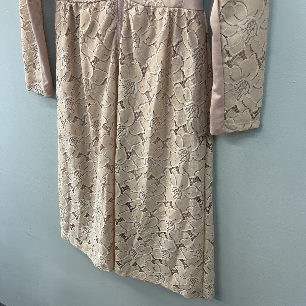 H&M Pink Lace Long Sleeve Dress Small