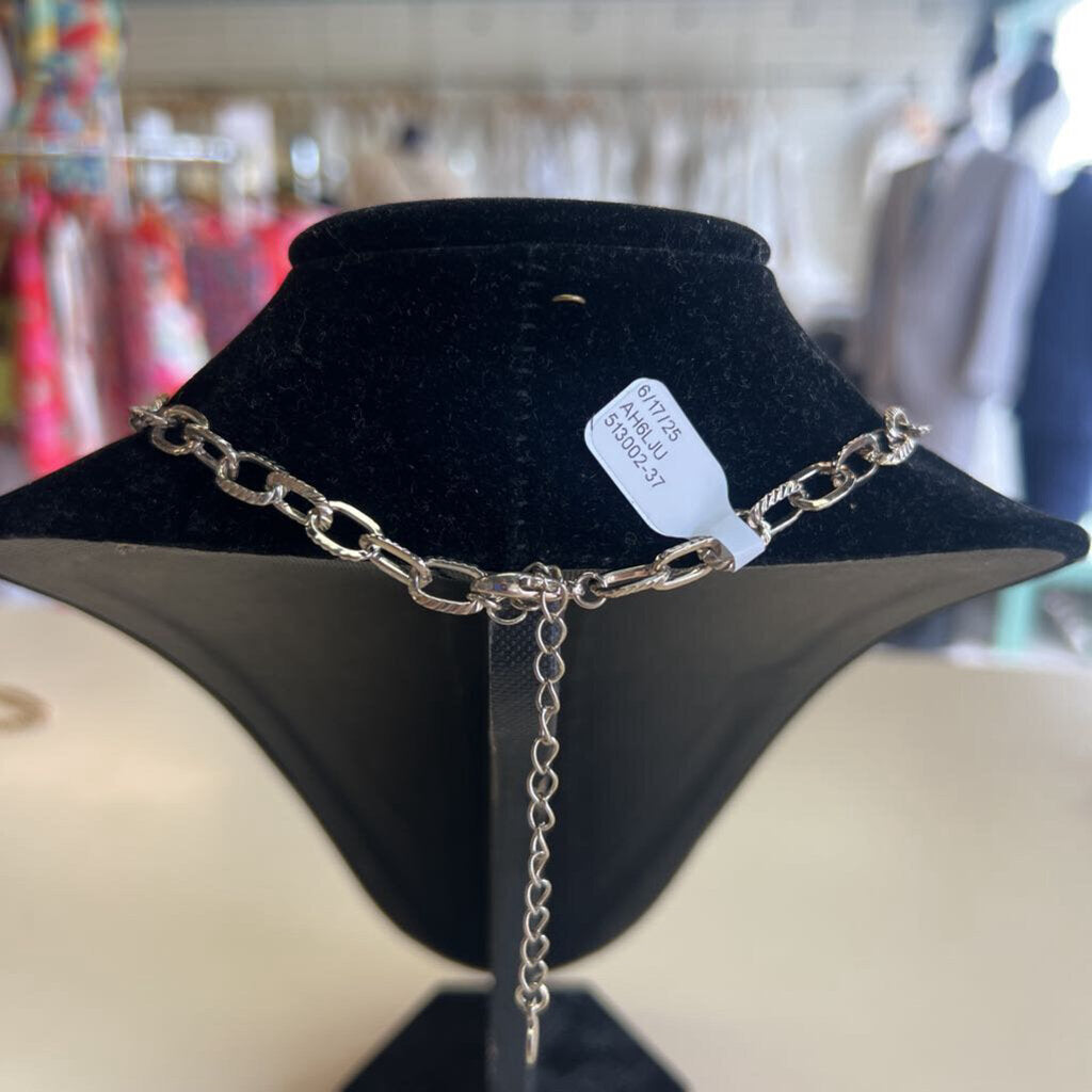 Silver/ Multi Beaded Cluster Necklace