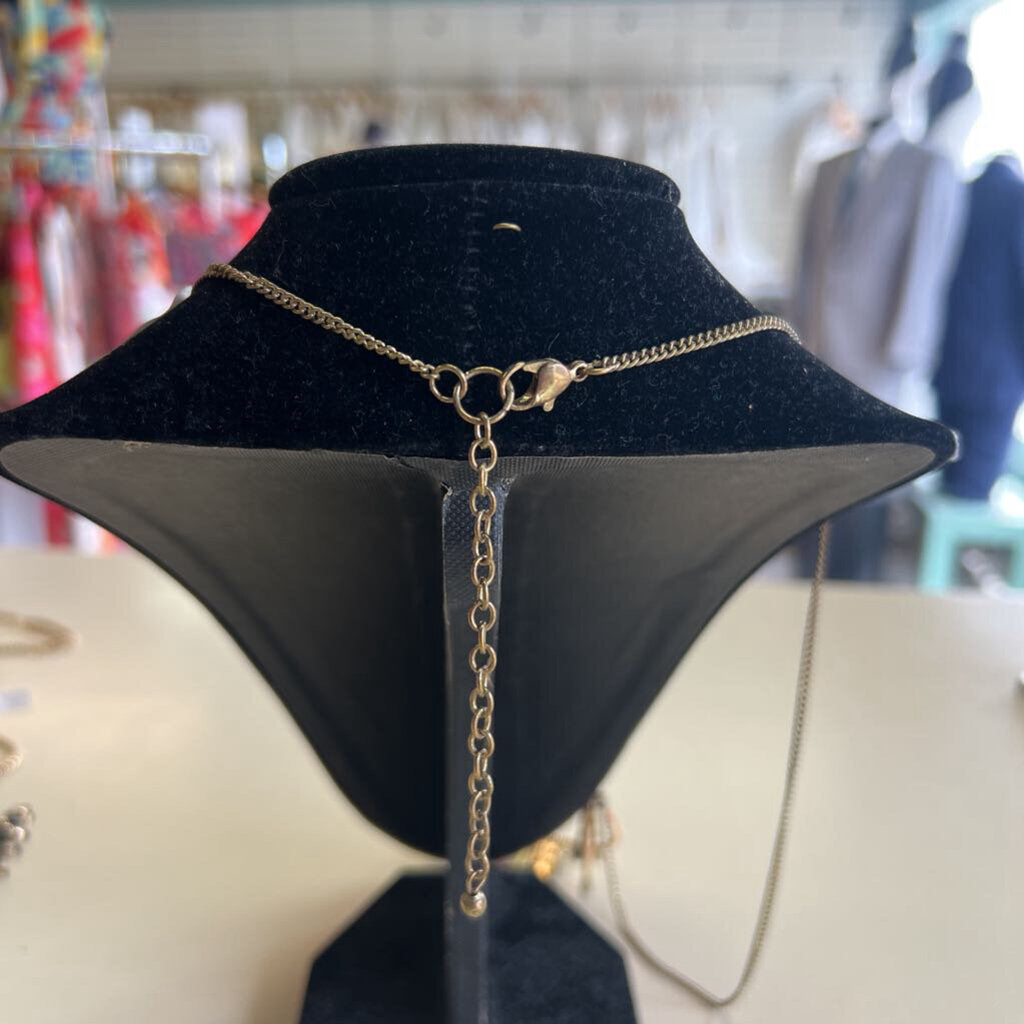 Gold Circle Tassel Long Pendant Necklace