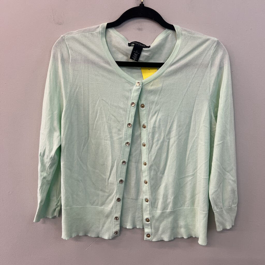 White House Black Market Mint Green Cardigan Large