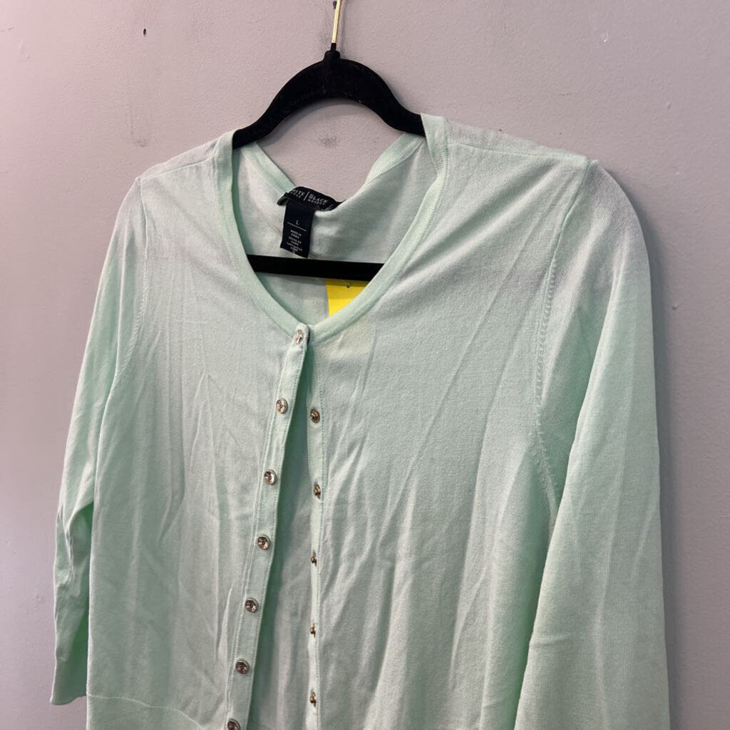 White House Black Market Mint Green Cardigan Large