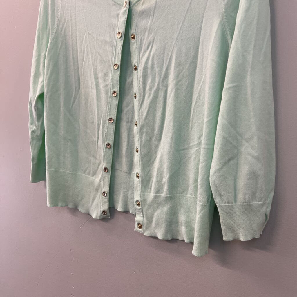 White House Black Market Mint Green Cardigan Large
