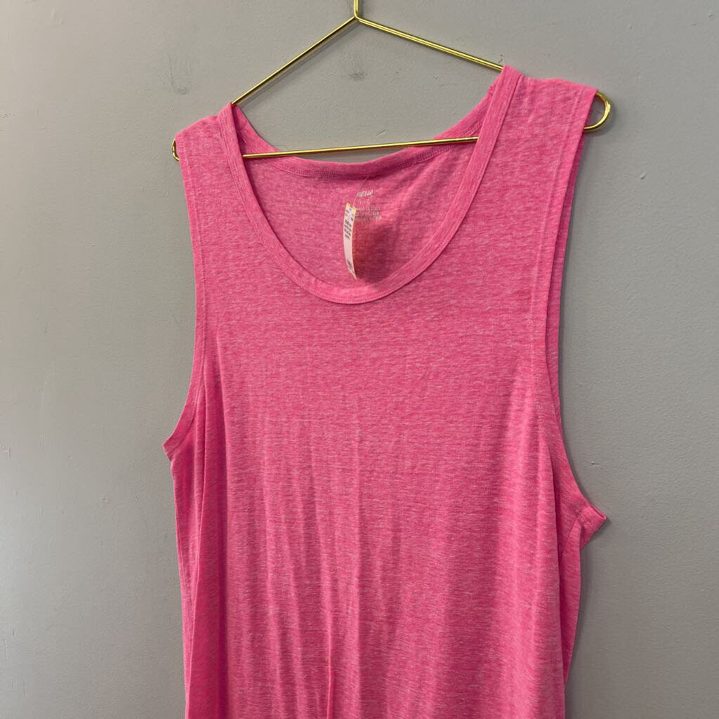 Aerie Pink Cotton Midi Tank Dress Large