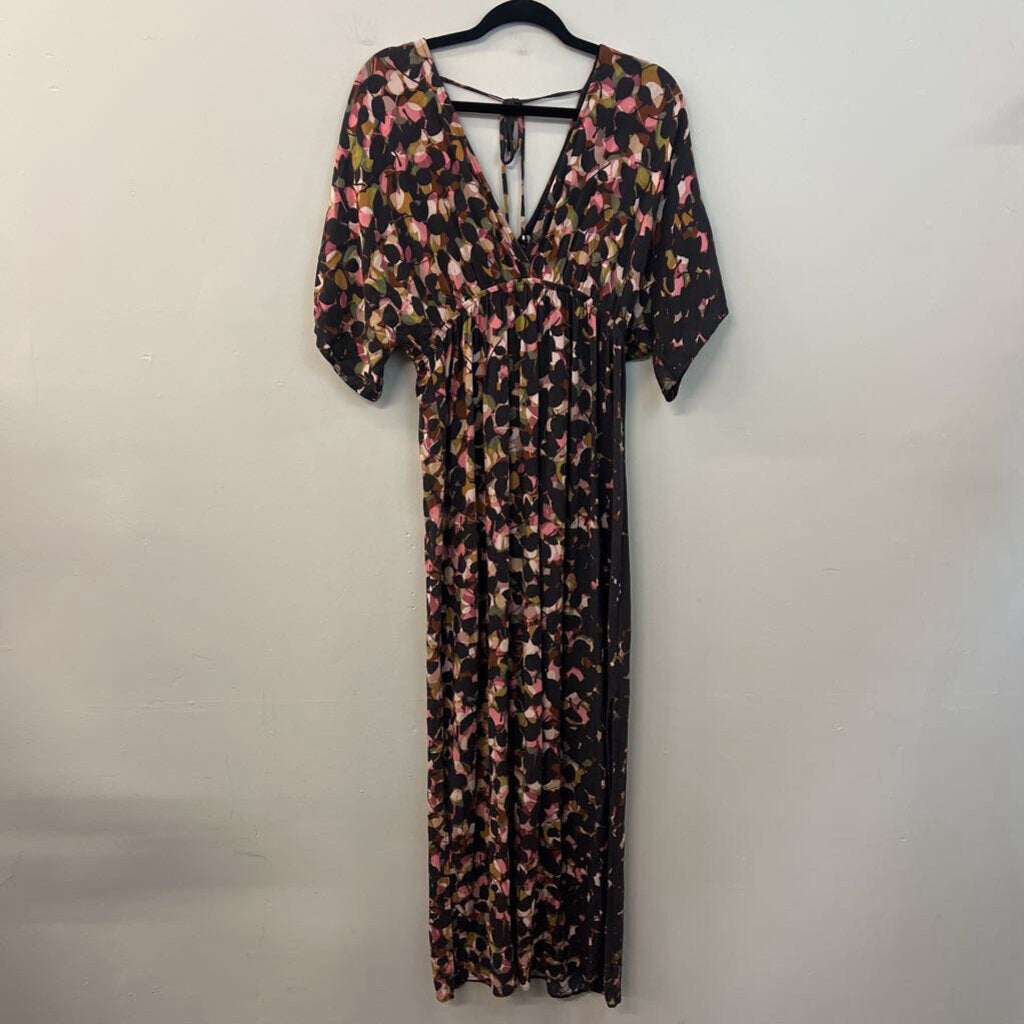 Fab'rik Black/ Multi Floral Maxi Dress Medium/ Large