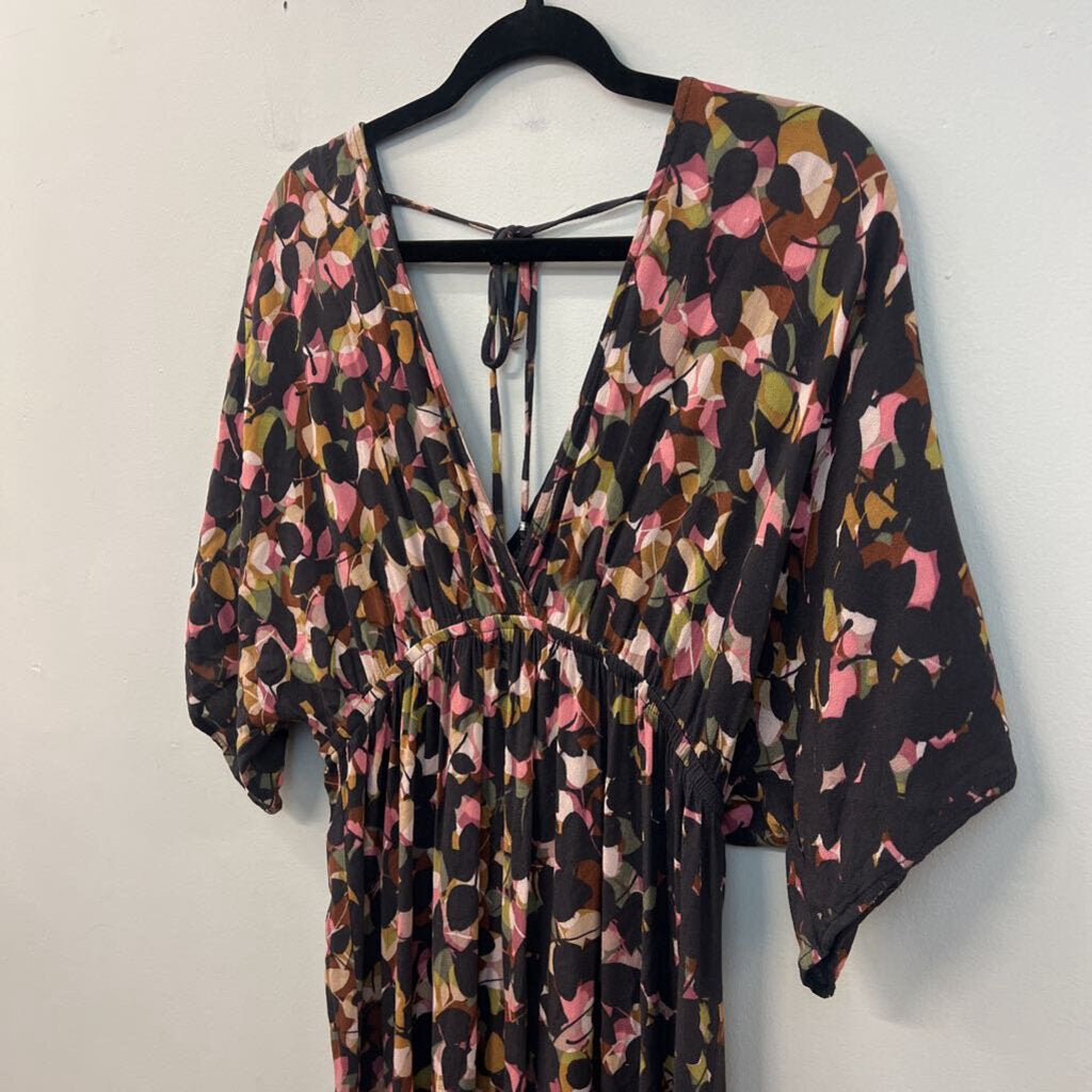 Fab'rik Black/ Multi Floral Maxi Dress Medium/ Large