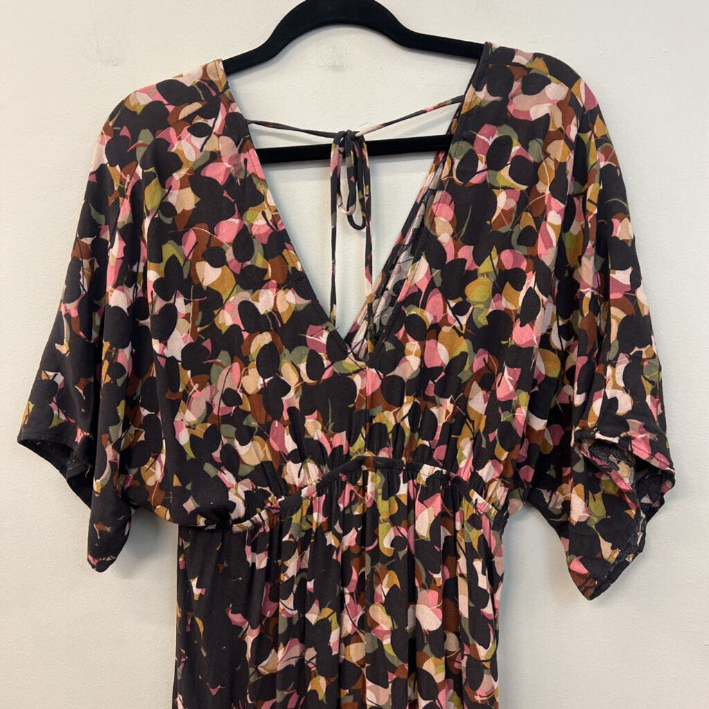 Fab'rik Black/ Multi Floral Maxi Dress Medium/ Large