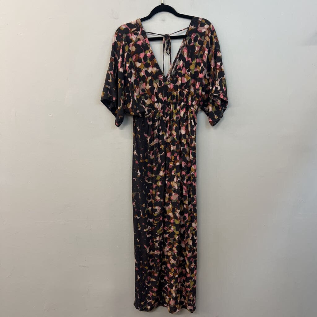 Fab'rik Black/ Multi Floral Maxi Dress Medium/ Large
