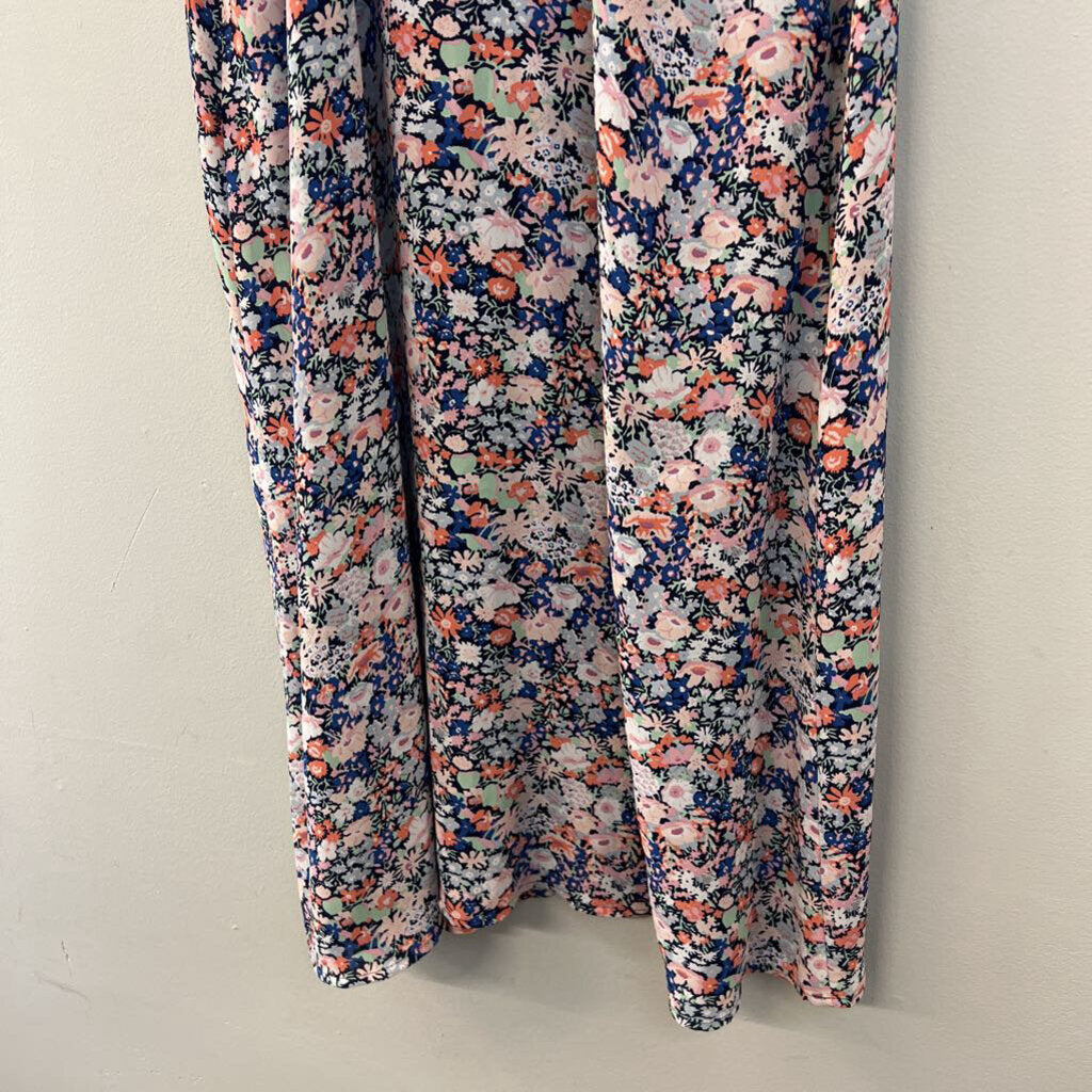 Loft Navy/ Multi Flower Print Dress Small