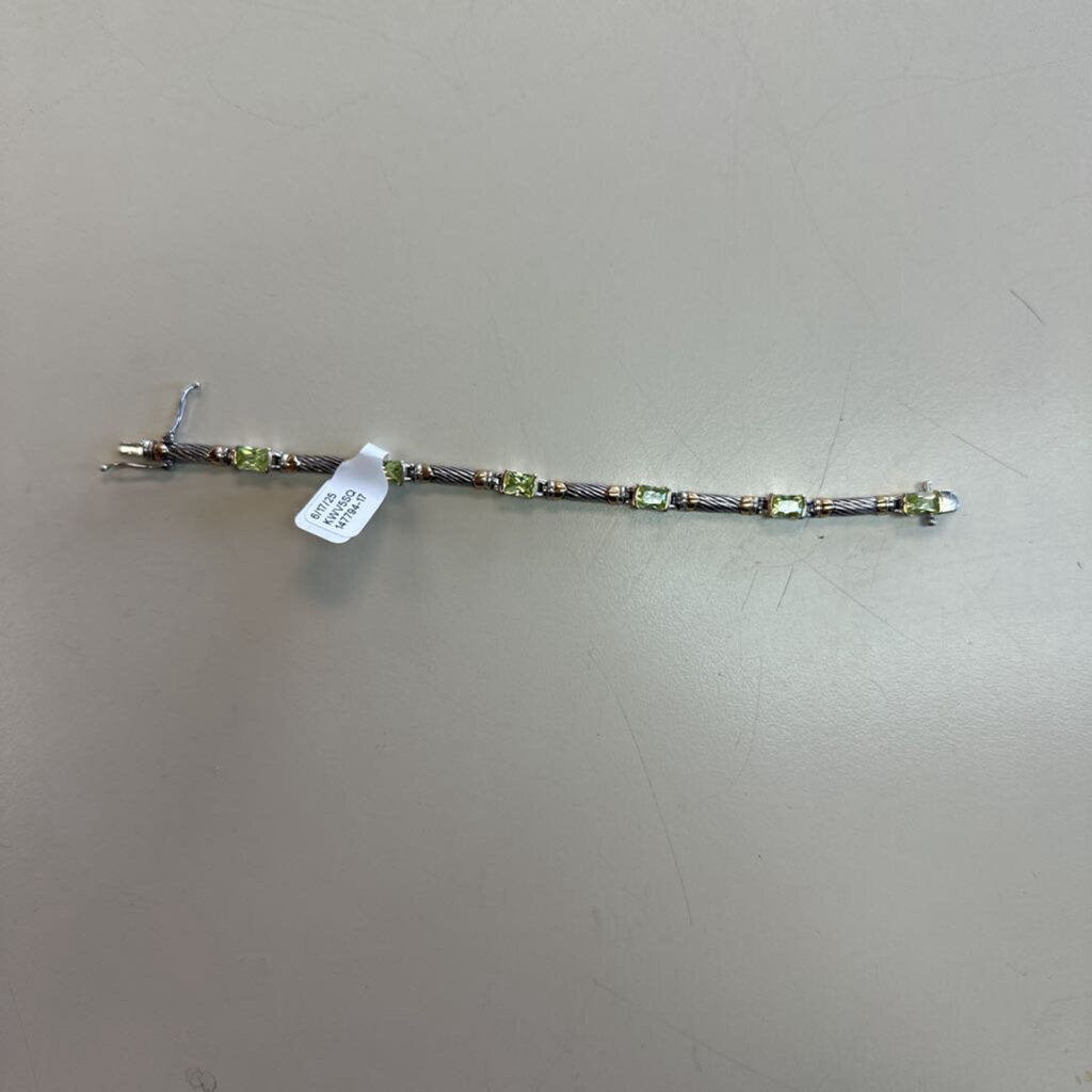 DUPE Green Stone Slide Hook Bracelet