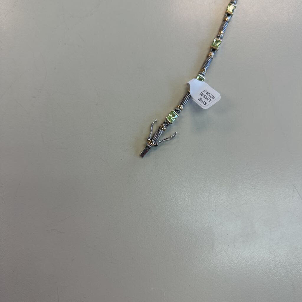 DUPE Green Stone Slide Hook Bracelet