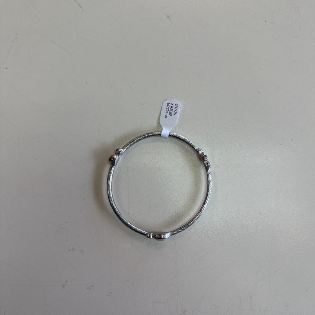 Silver Stone Bangle Bracelet