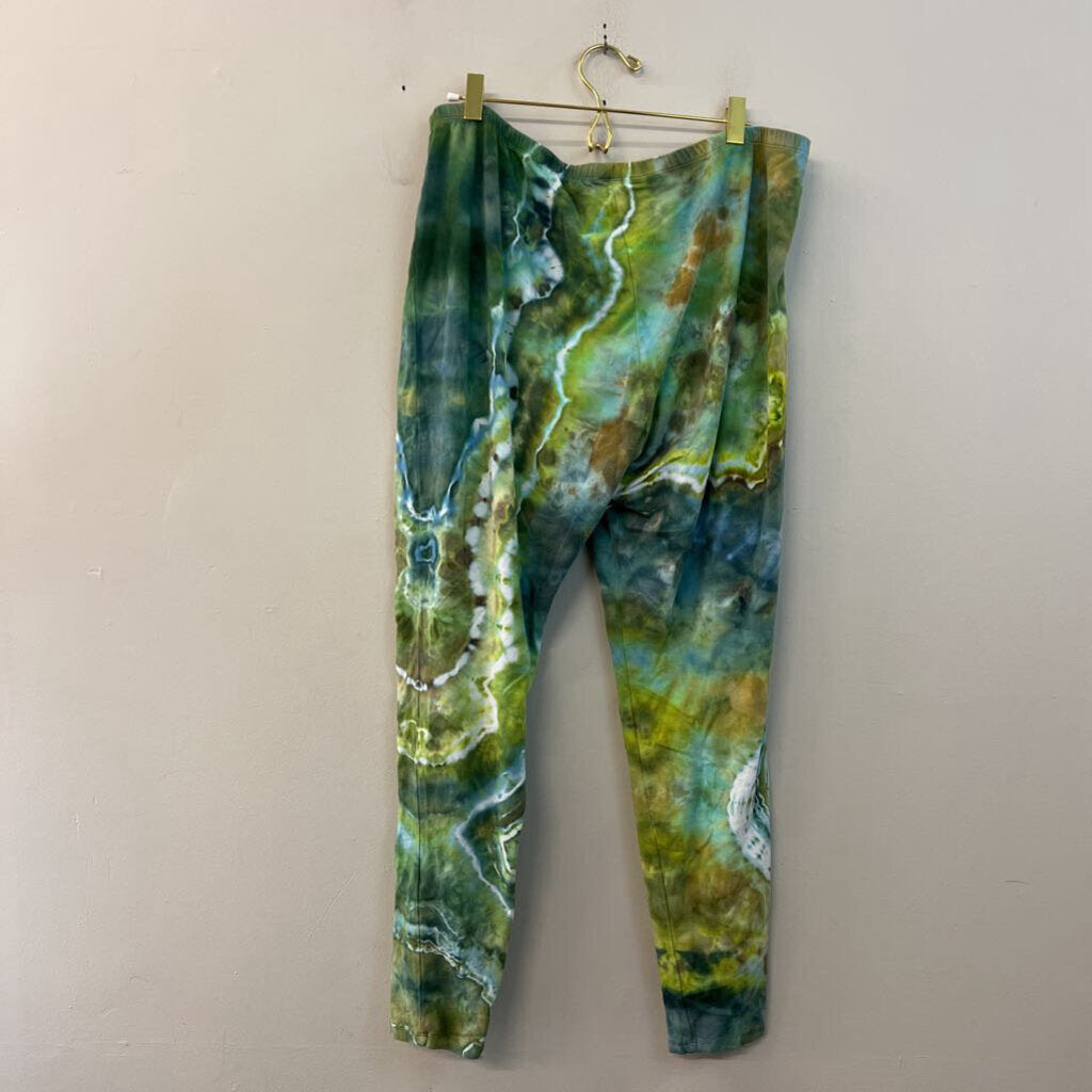 Dharma Trading Co Green/ Blue Tie Dye Pull On Pants 3XL