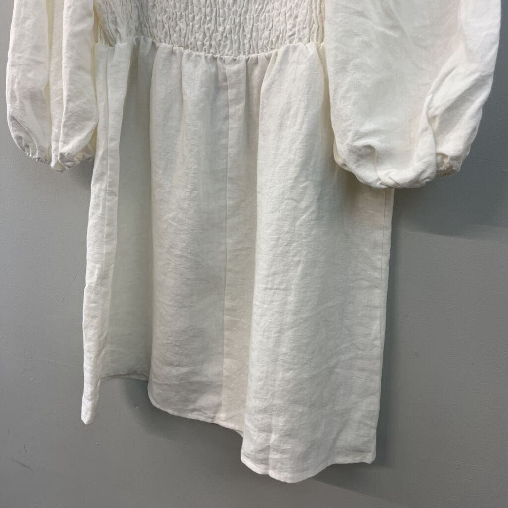 Tuckernuck White Puff Sleeve Smocked Top Dress XXL