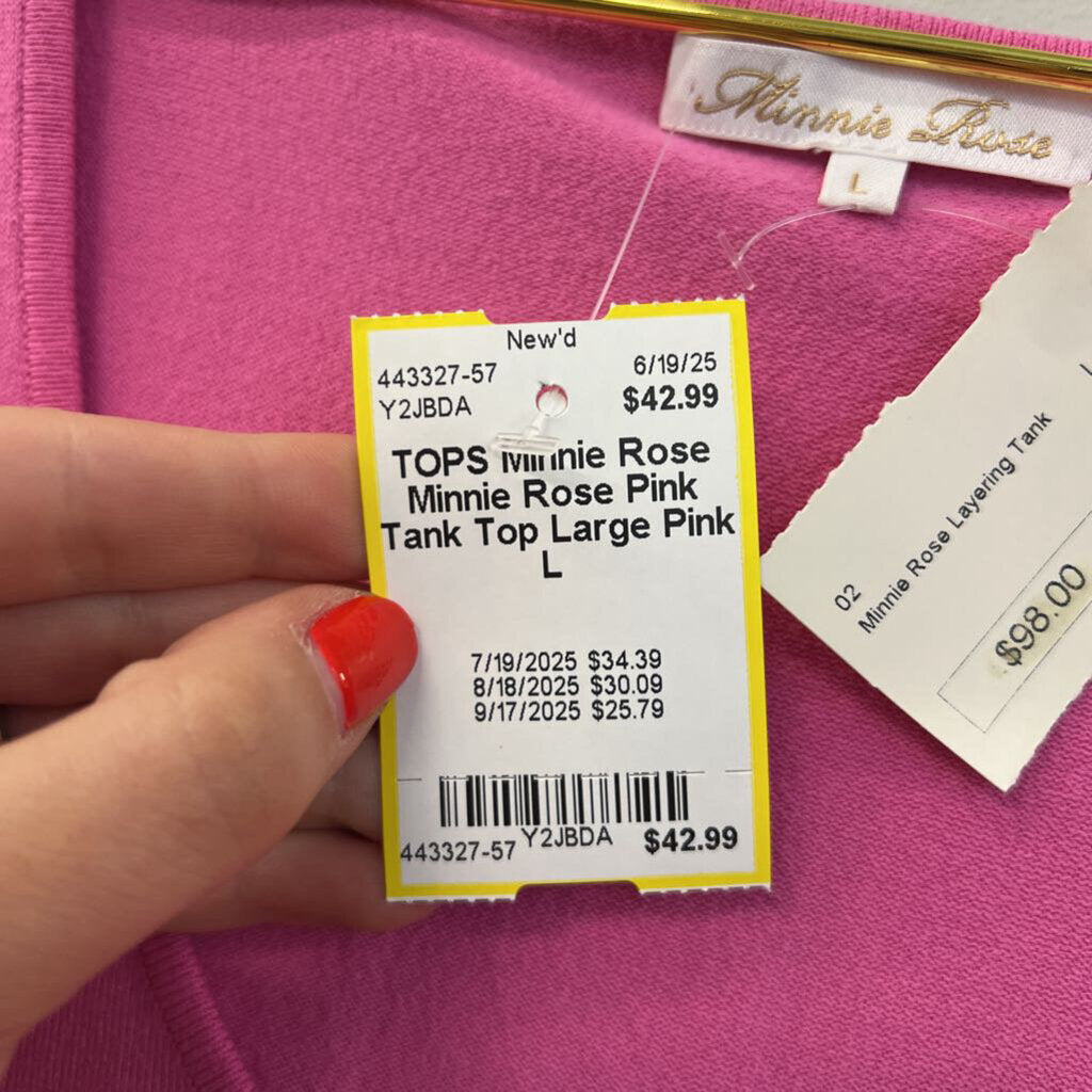 Minnie Rose Pink Tank Top Large