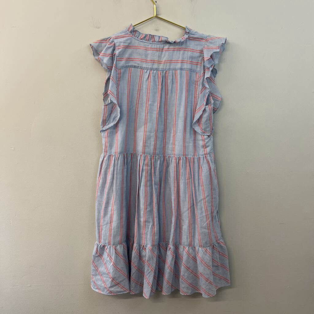 Lilla P Blue/ Red Striped Button Front Dress Small