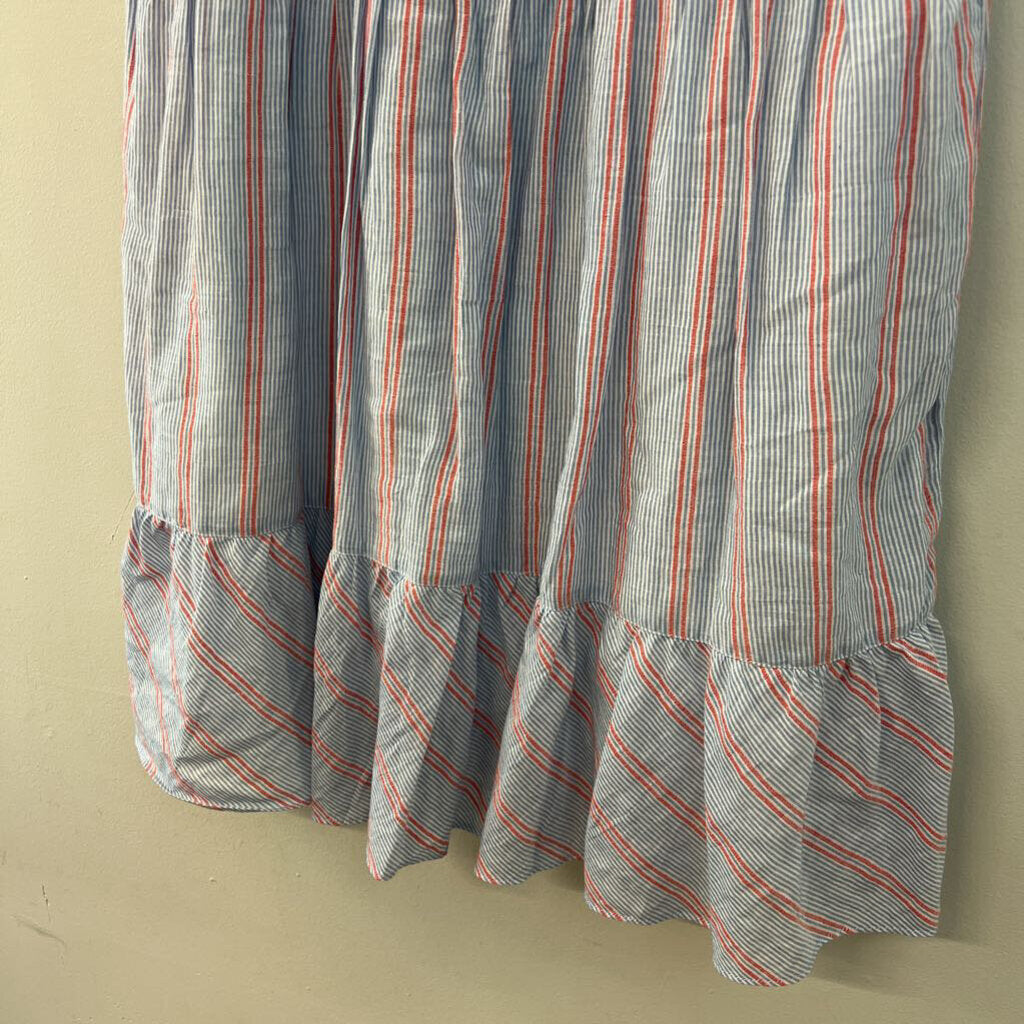 Lilla P Blue/ Red Striped Button Front Dress Small