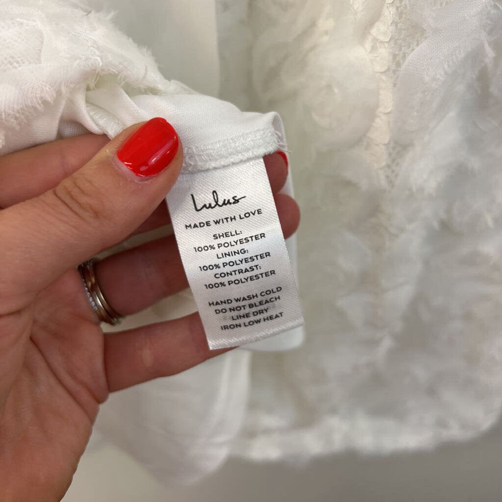 Lulus White Rosette Dress Large