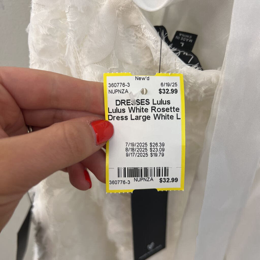 Lulus White Rosette Dress Large
