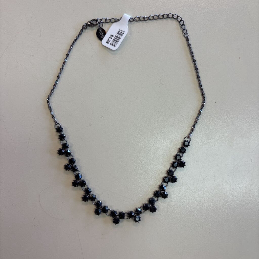 Black Stone Cluster Necklace