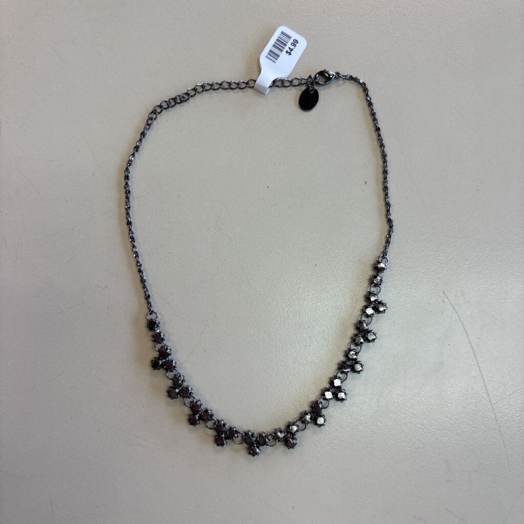 Black Stone Cluster Necklace