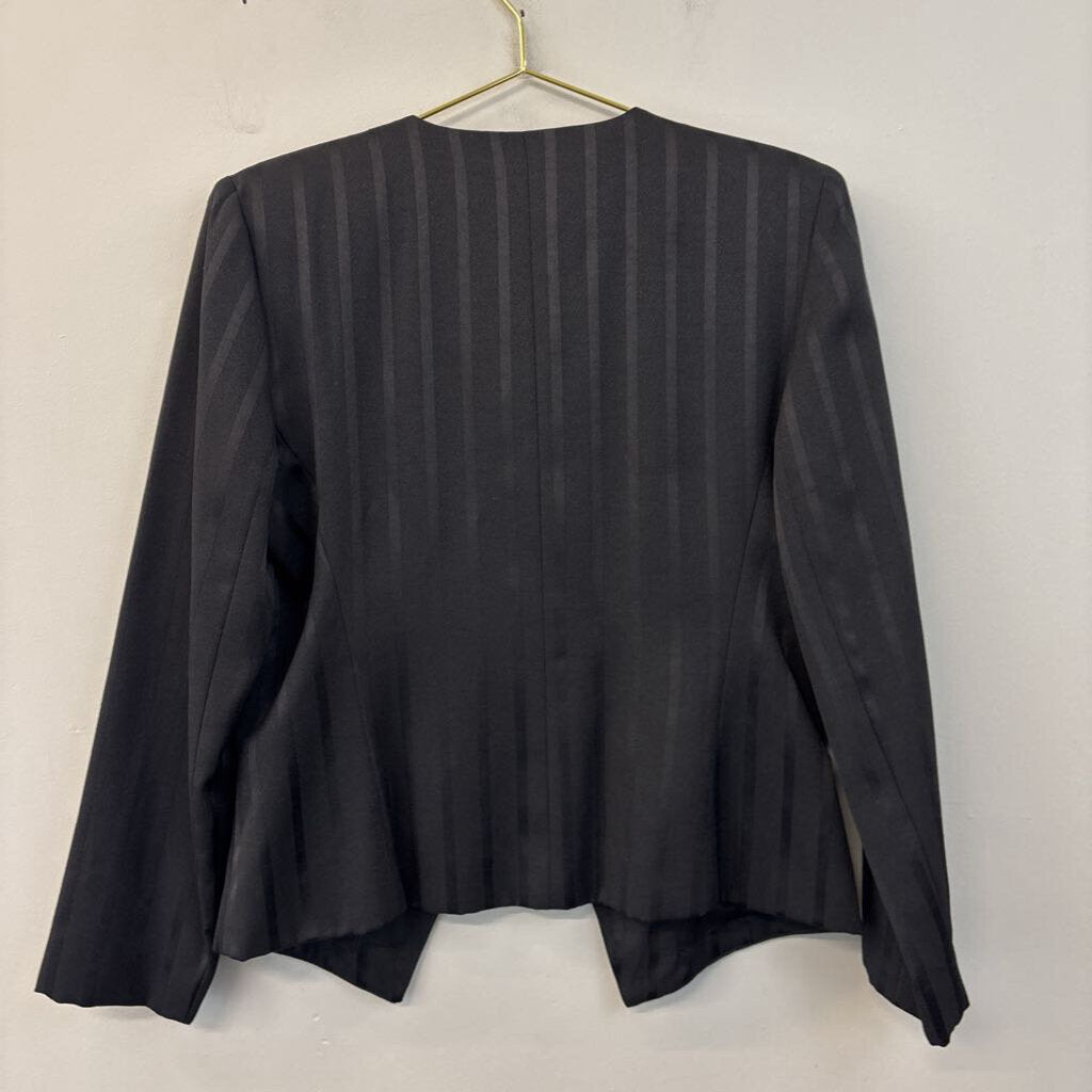 Vintage J.G. Hook Suits Black Striped Gold Button Jacket 10