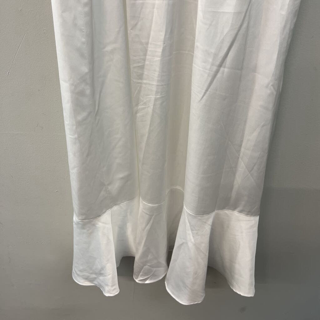 Show Me Your Mumu White Silky Tie Strap Maxi Dress Large