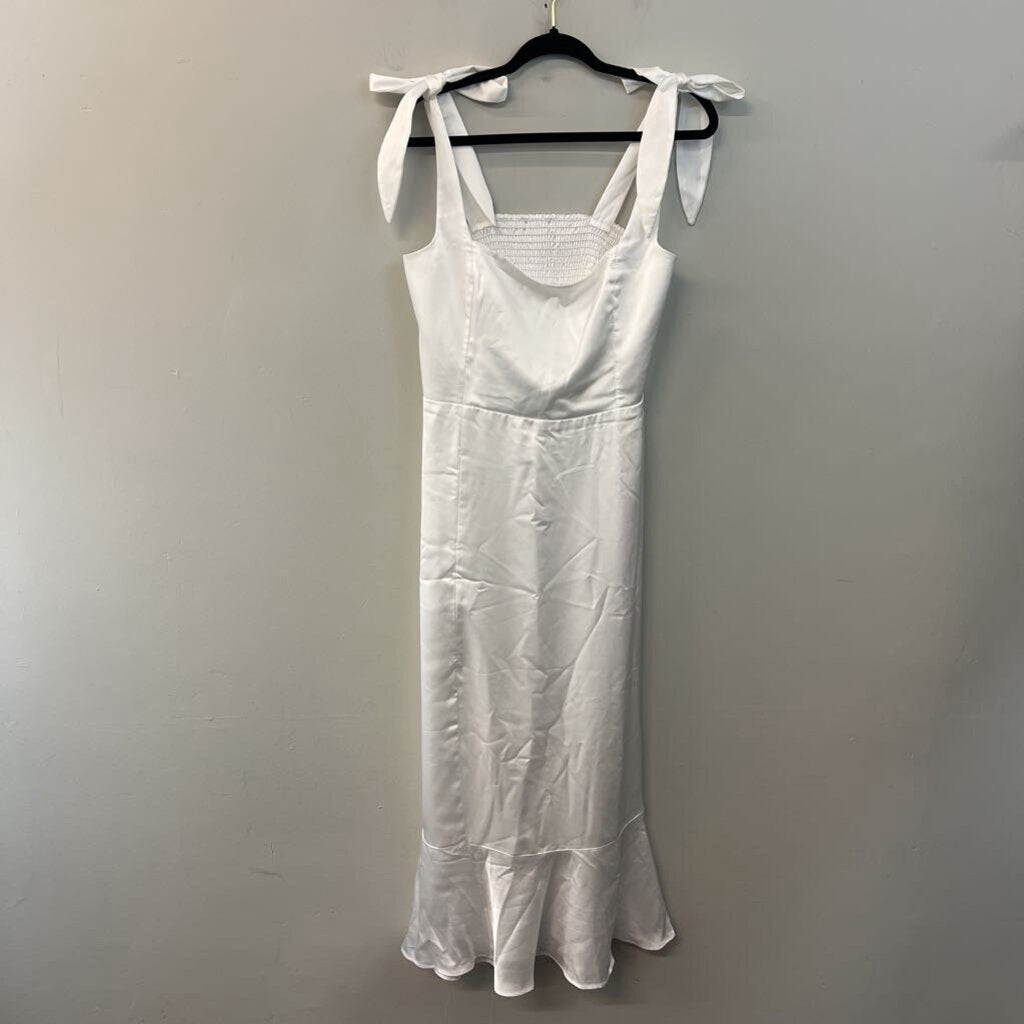 Show Me Your Mumu White Silky Tie Strap Maxi Dress Extra Large