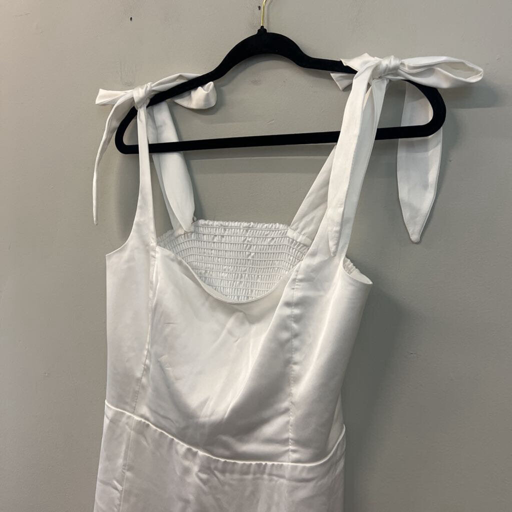 Show Me Your Mumu White Silky Tie Strap Maxi Dress Extra Large