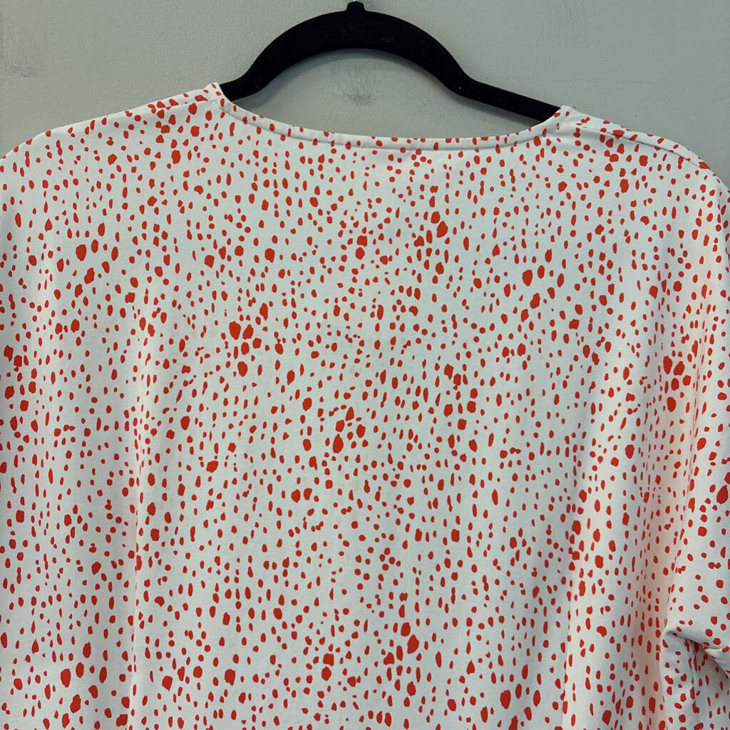 Persifor White/ Red Print Short Sleeve Dress Medium