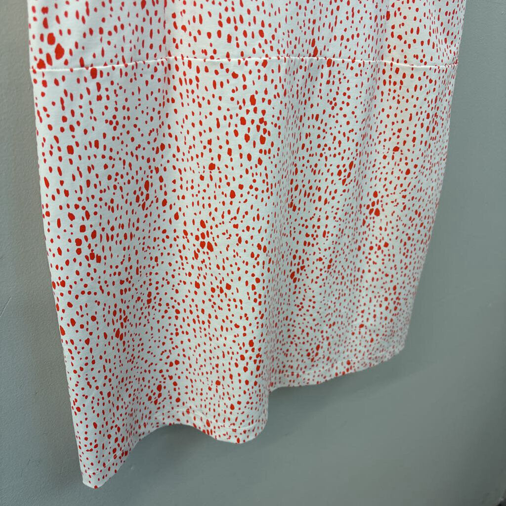 Persifor White/ Red Print Short Sleeve Dress Medium