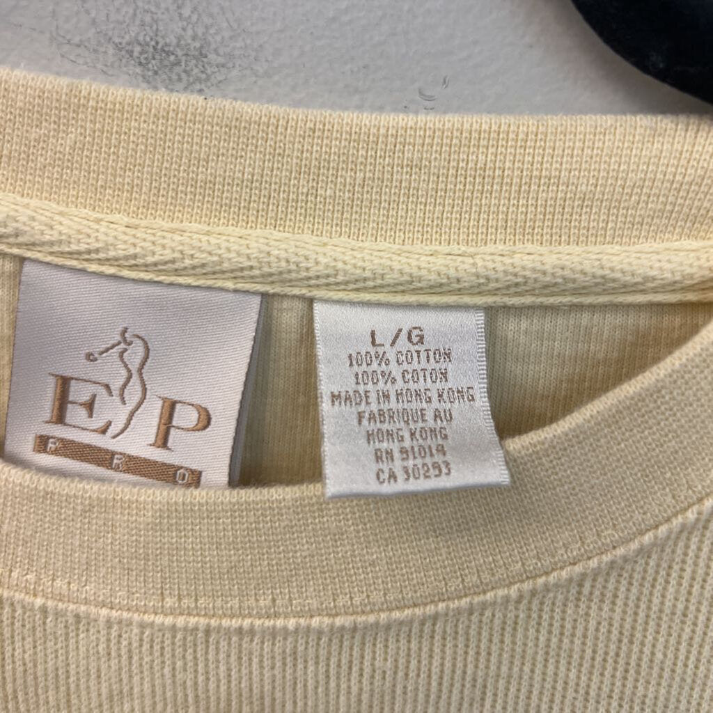 EP Pro Yellow Embroidered Golf Long Sleeve Pullover Large