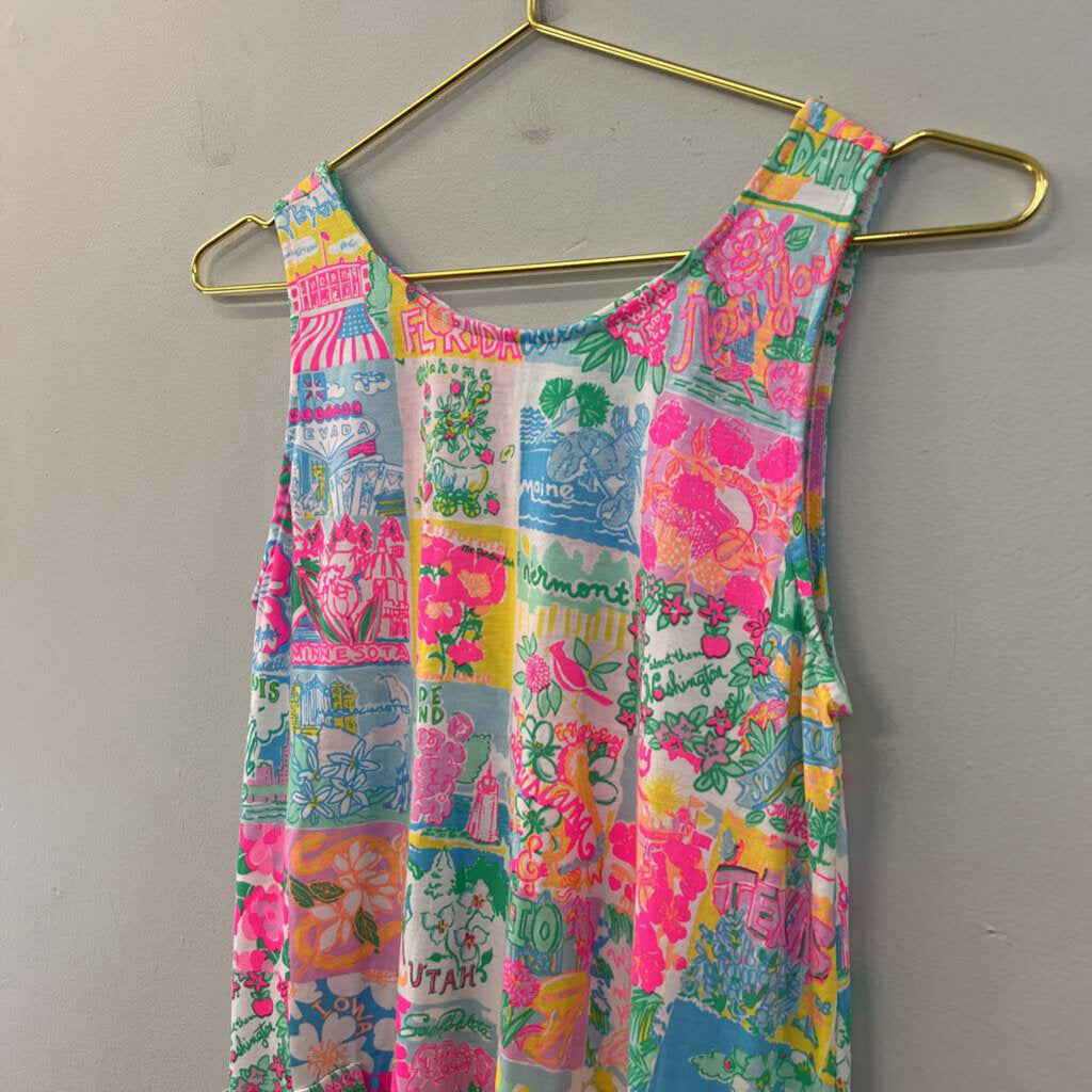 Lilly Pulitzer Pink/ Multi Print Tank Dress Extra Small