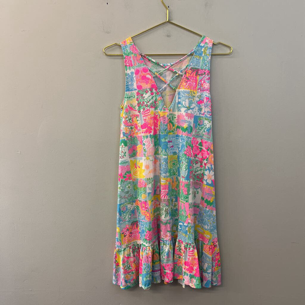 Lilly Pulitzer Pink/ Multi Print Tank Dress Extra Small