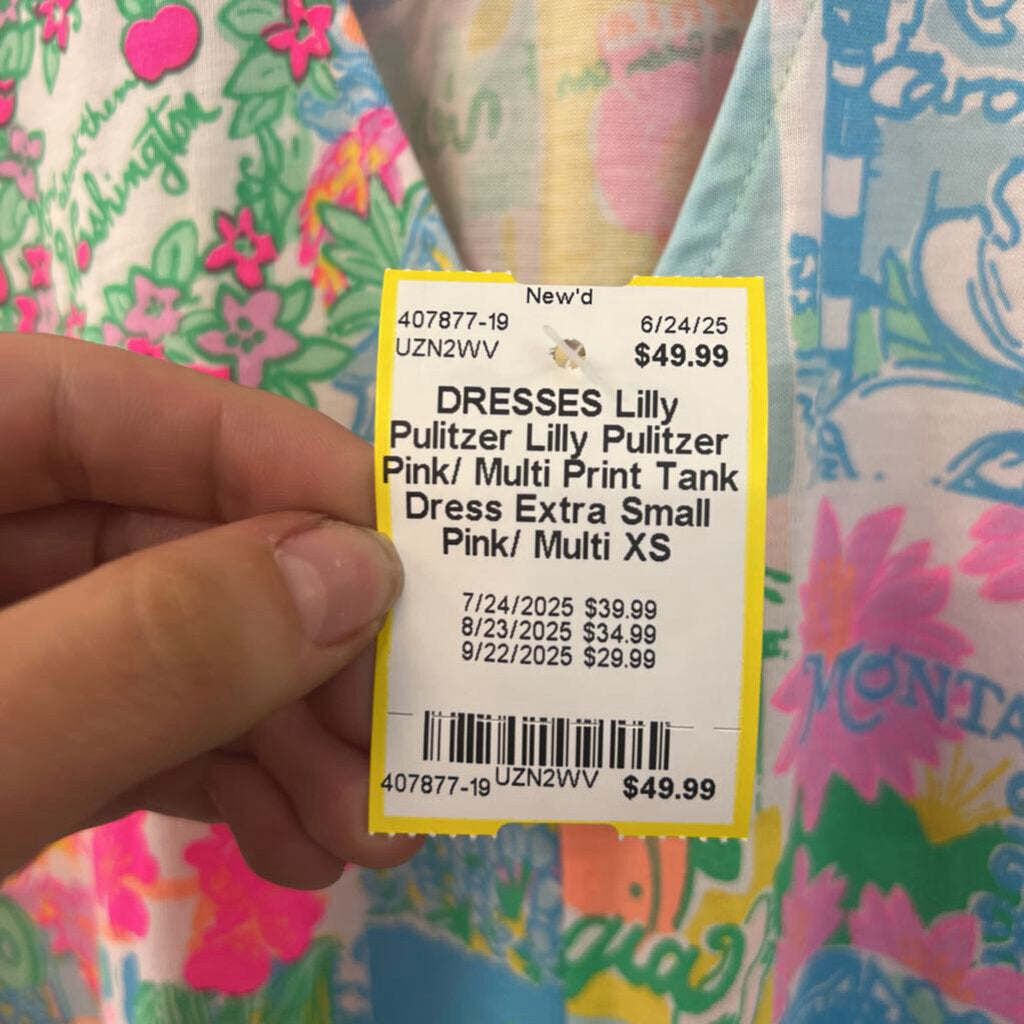 Lilly Pulitzer Pink/ Multi Print Tank Dress Extra Small