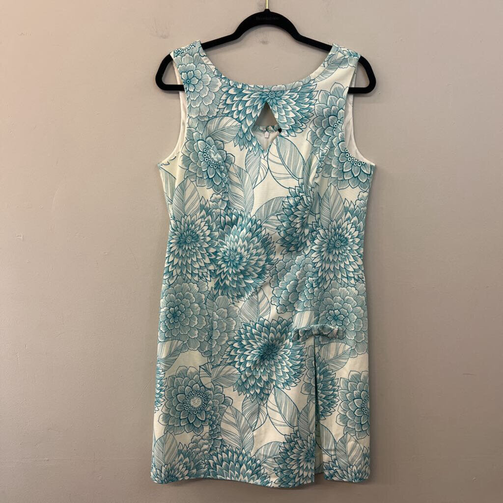 Etcetera White/ Blue Print Tank Dress 14