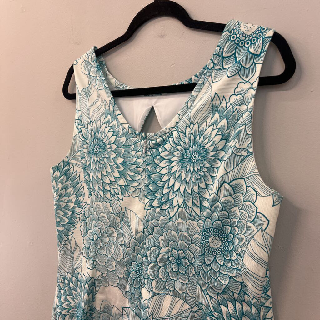 Etcetera White/ Blue Print Tank Dress 14
