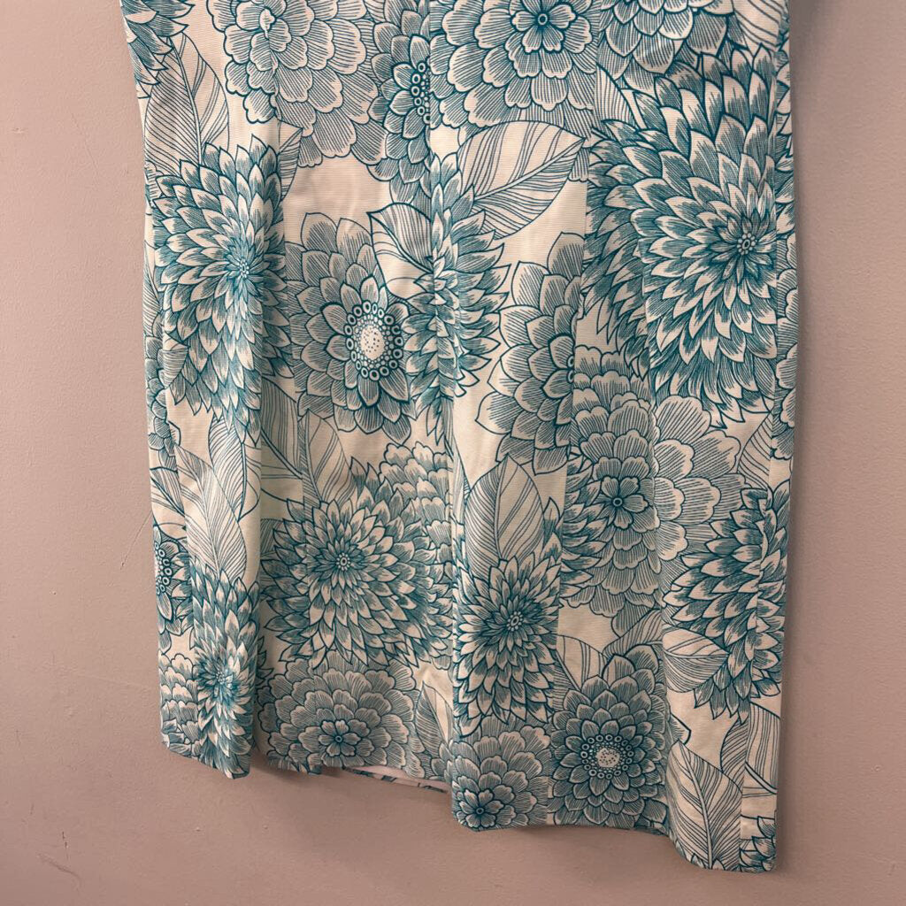 Etcetera White/ Blue Print Tank Dress 14