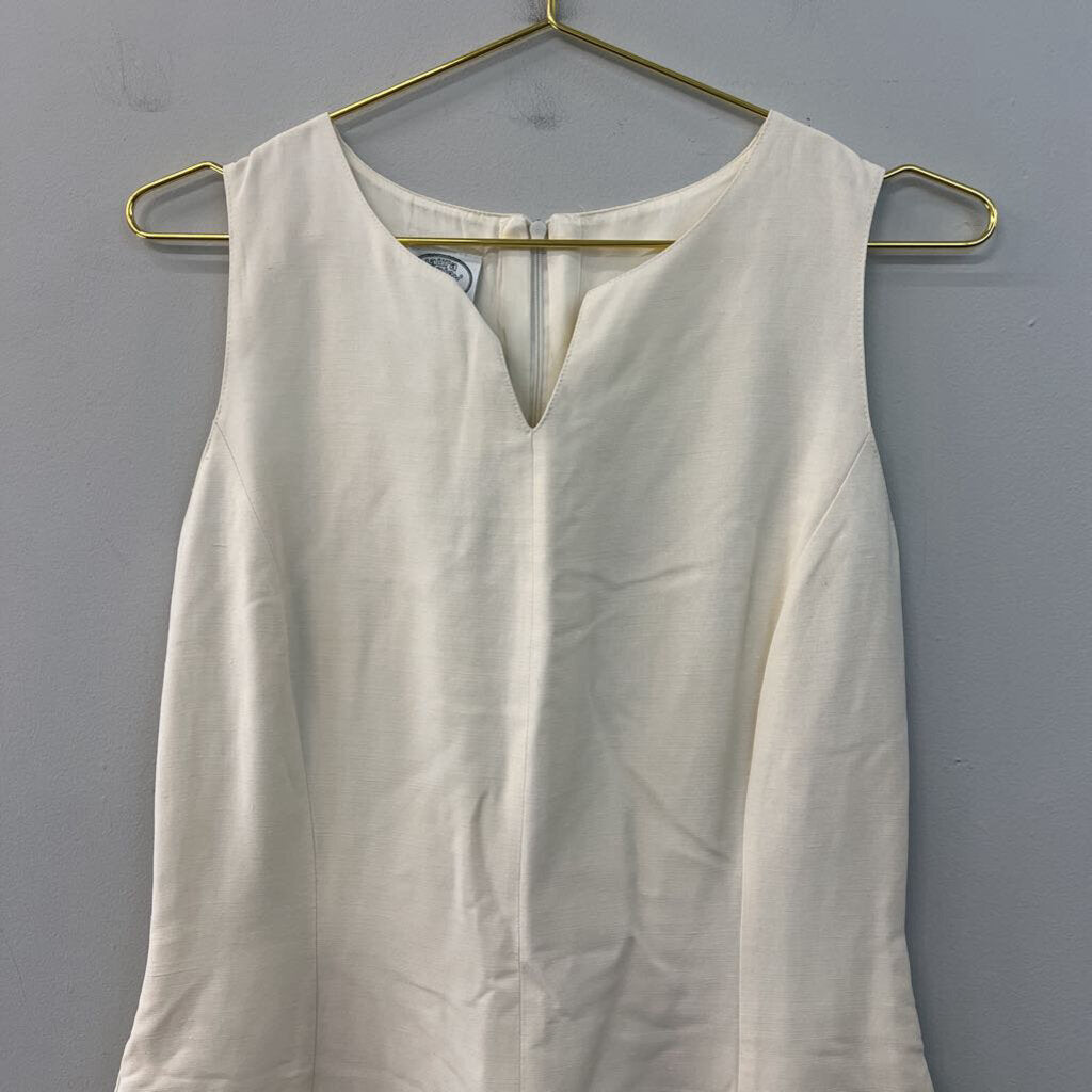 Laura Ashley Cream Linen Blend Tank Dress 10