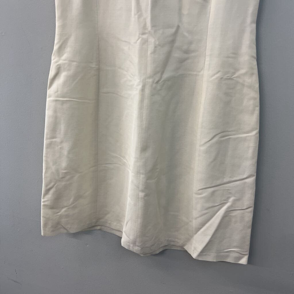 Laura Ashley Cream Linen Blend Tank Dress 10