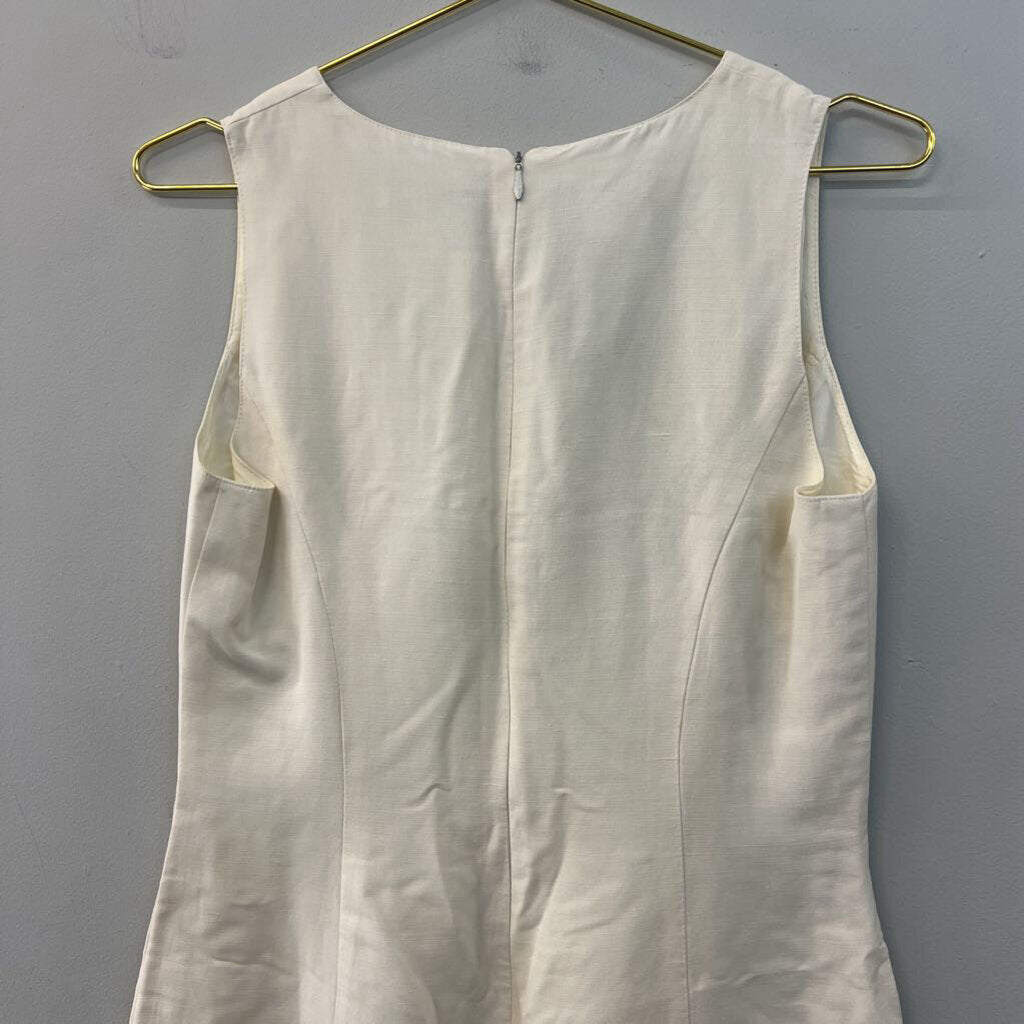 Laura Ashley Cream Linen Blend Tank Dress 10