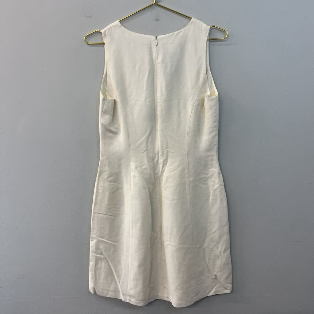 Laura Ashley Cream Linen Blend Tank Dress 10