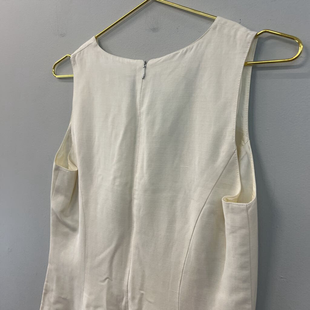 Laura Ashley Cream Linen Blend Tank Dress 10