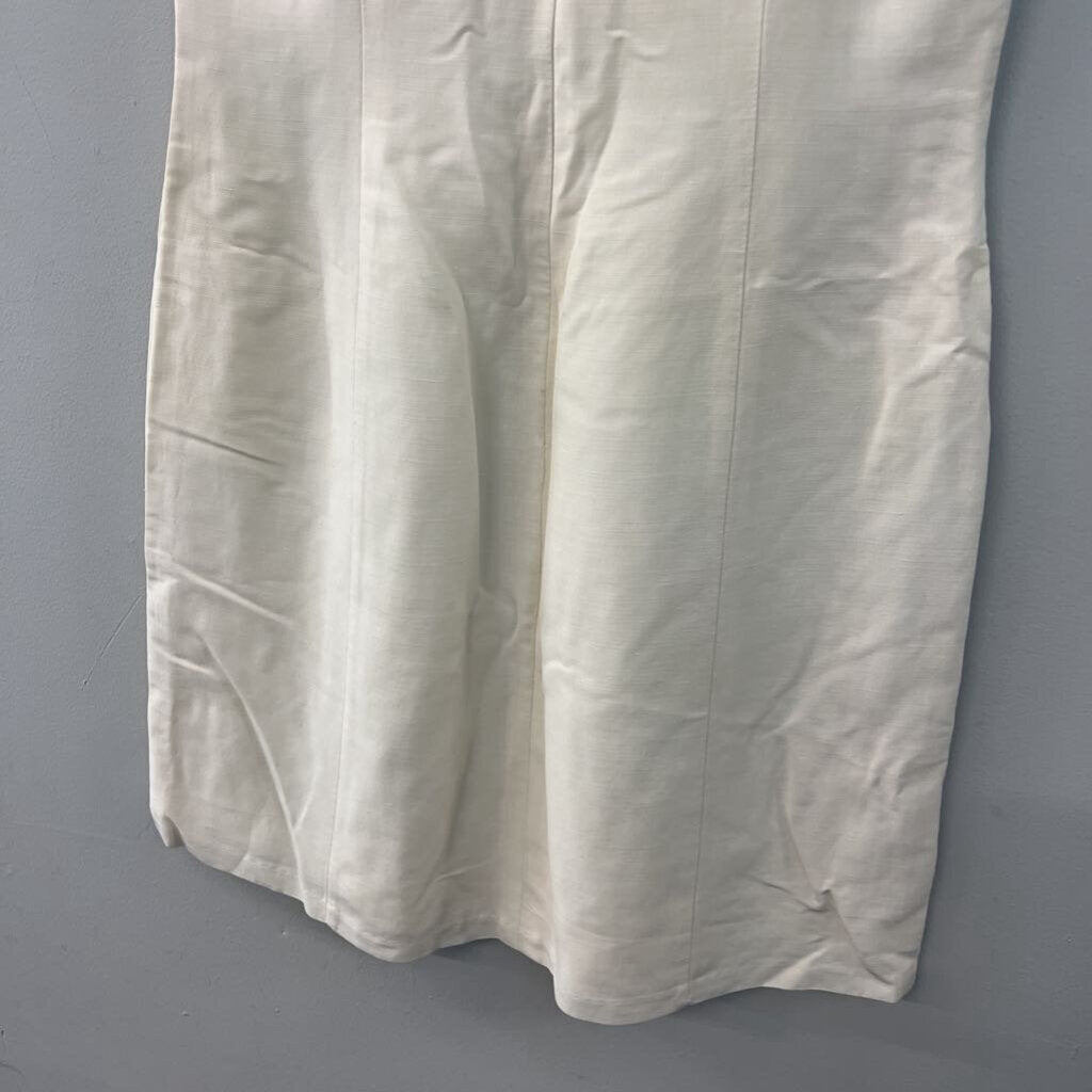 Laura Ashley Cream Linen Blend Tank Dress 10