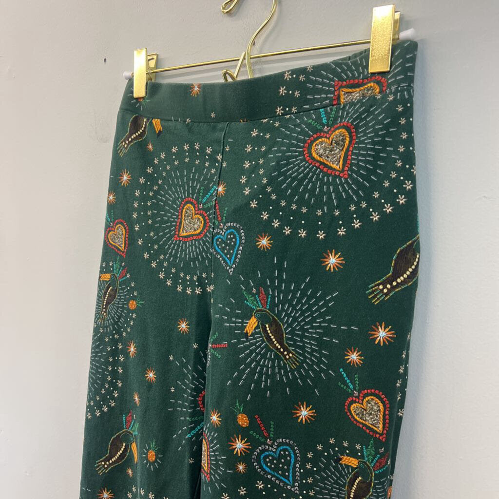 Farm Rio Green/ Multi Fernanda Print Pull On Pants Extra Small
