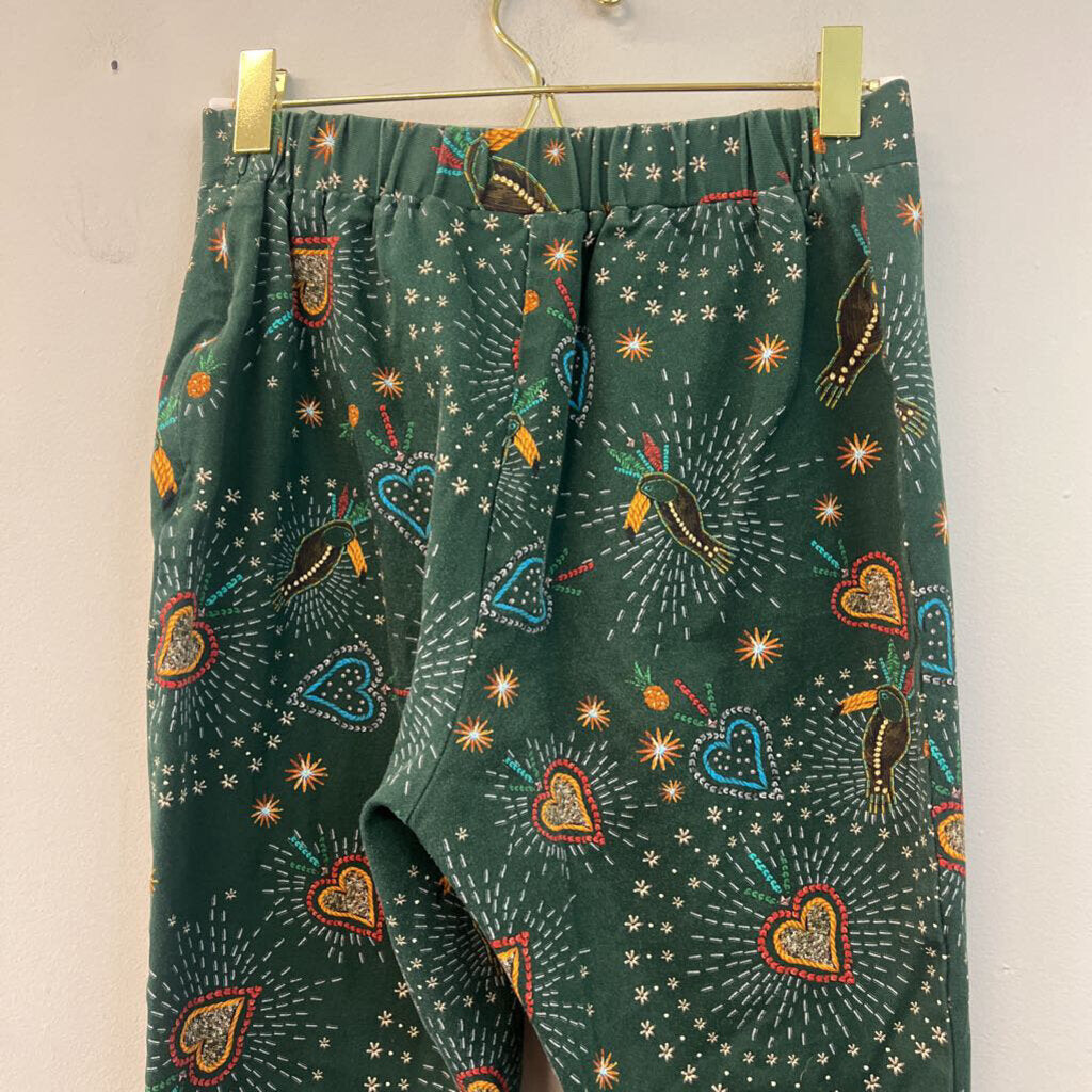 Farm Rio Green/ Multi Fernanda Print Pull On Pants Extra Small