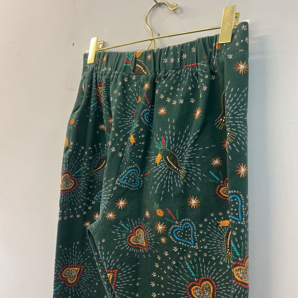 Farm Rio Green/ Multi Fernanda Print Pull On Pants Extra Small