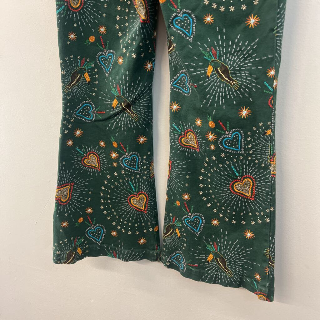 Farm Rio Green/ Multi Fernanda Print Pull On Pants Extra Small