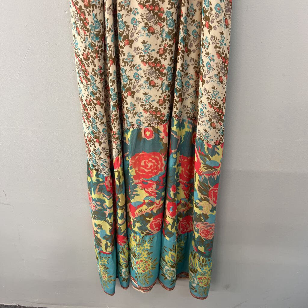 Joie Cream/ Multi Print Maxi Dress Extra Small