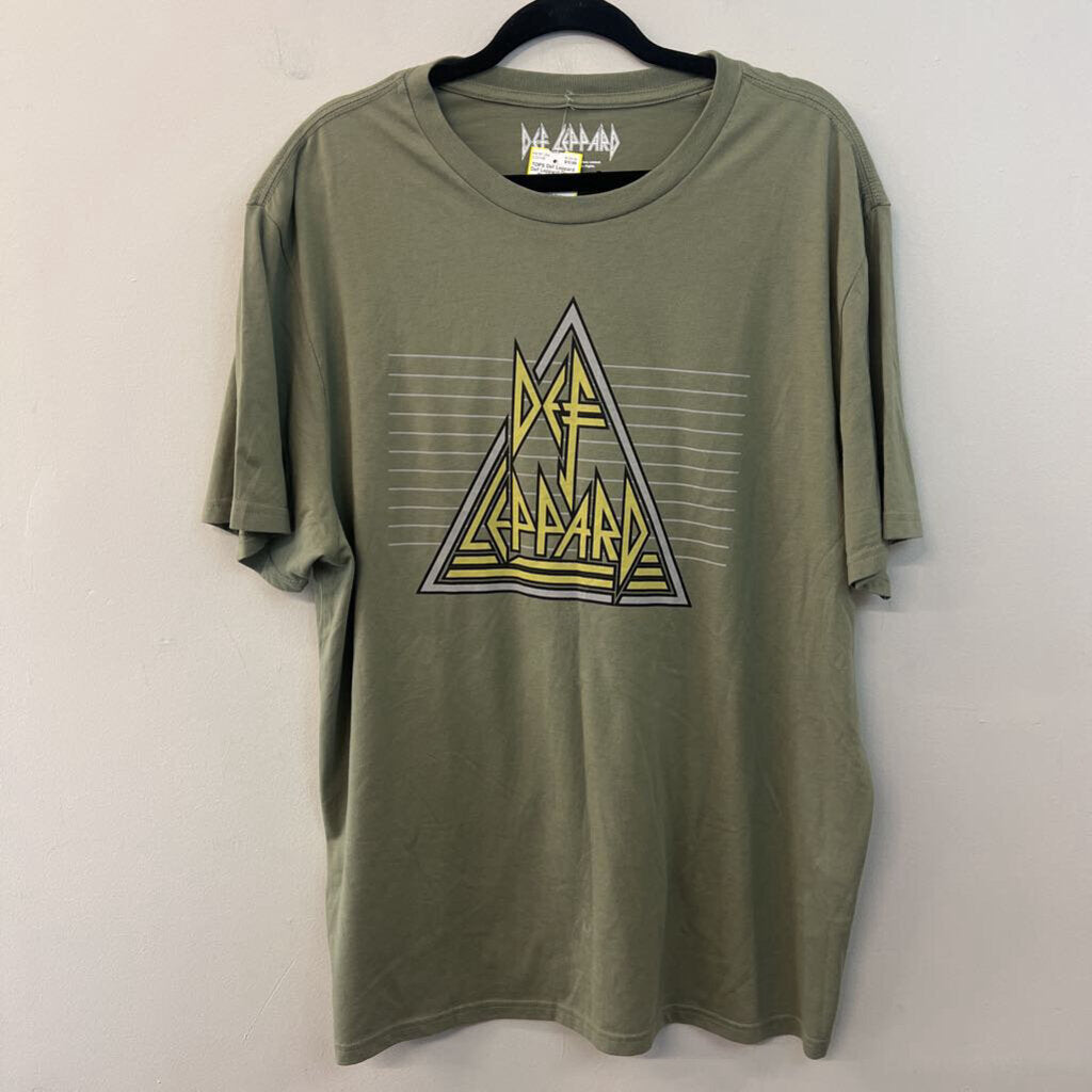 Def Leppard Green Short Sleeve Graphic Tee Extra Large