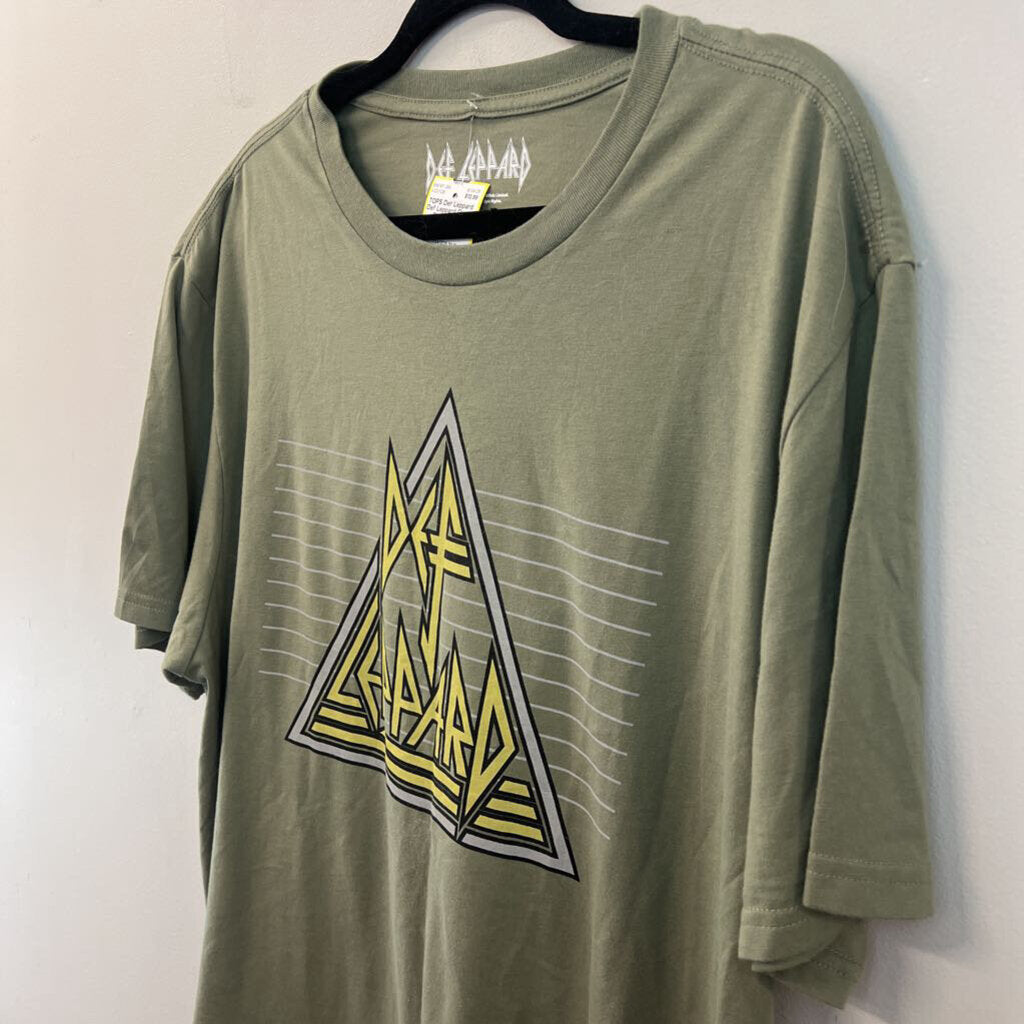 Def Leppard Green Short Sleeve Graphic Tee Extra Large